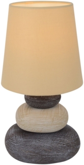 Tischlampe Wohnzimmer Tischleuchte Schlafzimmer Keramik Stoff Beige 3045227