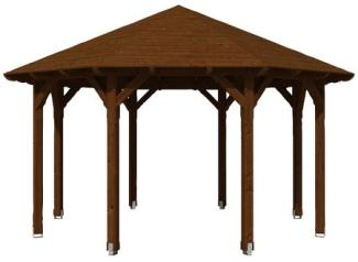 SKANHOLZ Pavillon, Zeltdach, achteckig, BxT: 484x484 cm nussbaum Gartenpavillon 4018211008483