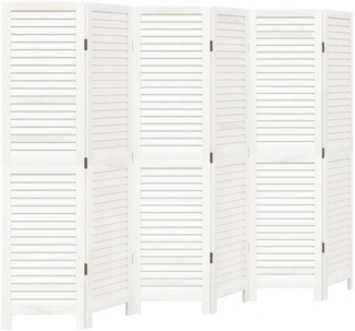 vidaXL 6-tlg. Raumteiler Weiß Massivholz Paulownia 358841