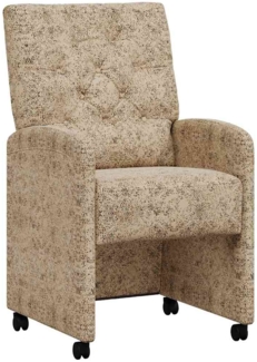 vidaXL Esszimmerstühle mit Rollen 2 pcs Hellgrau 58 x 67 x 97 cm 42017862