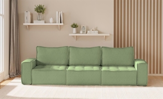 Sofa Modulsofa 3-teilig SANDE 3-Sitzer Stoff Alpine Hellgrün