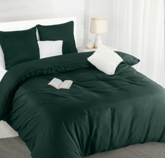 Utopia Bedding Bettwäsche 200x200 Set - Mikrofaser Bettbezug 200x200 cm + 2 Kissenbezüge 80x80 cm - Smaragd