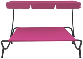 vidaXL Sonnenliege mit Sonnendach Rosa 313528