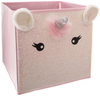 Faltbox, Textilbehälter, Aufbewahrungsbox für Kinderzimmer, rosa, 30 x 30 x 30 cm, Atmosphera for kids