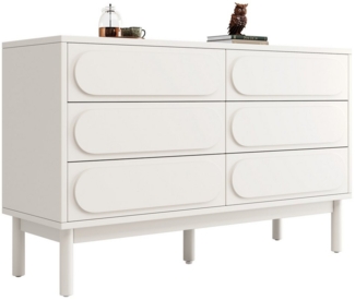i@home Kommode mit 6 Schublade, weiß, Mit verstellbare Füße, 120*40*75cm