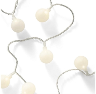MARELIDA LED-Lichterkette Berry Cherry 60 weiße XL Kugeln 8 Funkt. 9m Außen Deko Girlande, 60-flammig