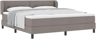vidaXL Boxspringbett mit Matratze Taupe 180x200 cm Stoff 3340042
