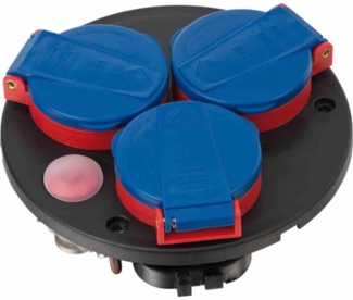 Brennenstuhl Steckdoseneinsatz-Montageplatte IP44 3-fach 230V/16A schw