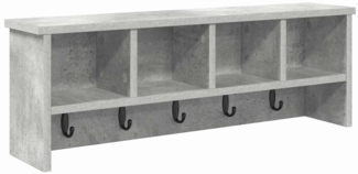 vidaXL Wandmontierter Kleiderständer Betongrau 75 x 16 x 26 cm 874318