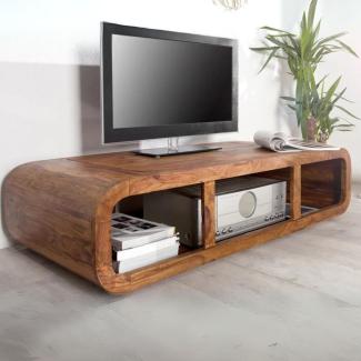 Puristischer Couchtisch MOHIT ca. 100x50cm massiv Sheesham TV-Board Palisander