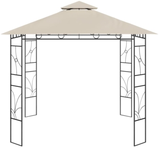 vidaXL Pavillon, 160 g/m², Stahl/Stoff Creme, 3 x 3 x 2,7 m