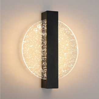 Goeco Wandleuchte Acryl Wandlampe, 12W runde Wandlampe, für Büro, Flur, Café, Drei Lichtfarben