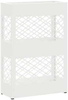 vidaXL Sonnenschirmhalter mit Speicher Weiß 28 x 12 x 41 cm Metall 868529