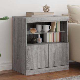 vidaXL Sideboard mit LED-Leuchten Grau Sonoma 60x37x67 cm 836656