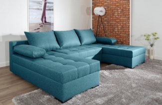COLLECTION AB Wohnlandschaft Josy, U-Form, Schlafsofa mit Bettkasten, flexible Recamiere, Breite: 269cm, inklusive Rückenkissen
