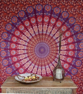 Guru-Shop Tagesdecke Boho-Style Wandbehang, indische Tagesdecke..