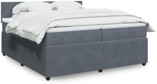 vidaXL Boxspringbett mit Matratze Dunkelgrau 200x200 cm Samt 3287825