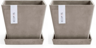 ECOPOTS Blumentopf Rotterdam (Set, 2 St), mit passenden Untersetzern
