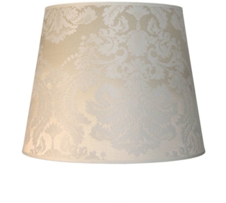 Licht-Erlebnisse Lampenschirm WILLOW, Stoffschirm konisch Ø 38 cm für Stehlampe E27 in Creme glänzend