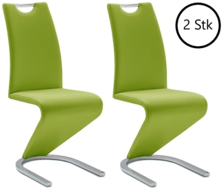 Esszimmerstuhl >Pupik I< (2er Set) in Lime aus Metall - 45x102x62cm (BxHxT)