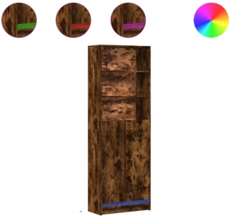 vidaXL Highboard mit LED-Beleuchtung Räuchereiche 69x32,5x200 cm 3307909