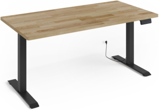 Höhenverstellbarer Schreibtisch BIM Natural Desk Eichenfurnier 160x80x3 schwarz/Eiche