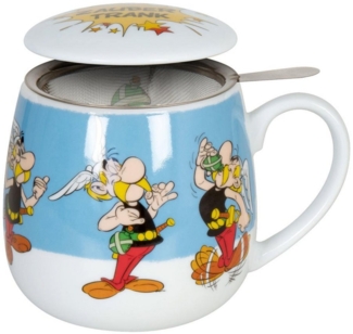 Könitz Asterix Zaubertrank Becher, mit Sieb und Deckel, Becher, Tasse, Kaffeetasse, Porzellan, 300 ml, 11 5 143 2383