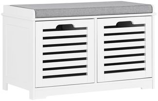 SoBuy FSR23-K-W Schuhbank, MDF, Lackiert, Weiß, 71 x 44 x 35 cm