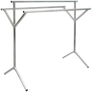 eyepower Kleiderständer Klappb. Kleiderständer 3 Aufhängestangen Garderobe, Wäscheständer 150cm Silber