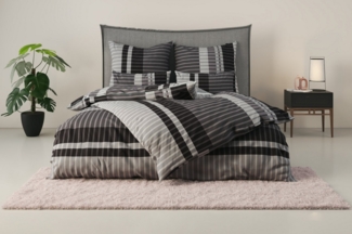 my home Bettwäsche Philine, Linon, 2 teilig, mit modernen Streifen, Bettwäsche aus Baumwolle, ab Gr. 135x200 cm