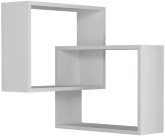 Dmora Regal Leslie, Gestell, Wandregal, Mehrzweckregale, 68x60h68 cm, Weiß