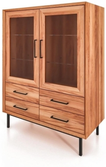 Anrichte Seiba Kernbuche massiv 97x45x125 mit 2 Türen 4 Schubladen Glasfronten