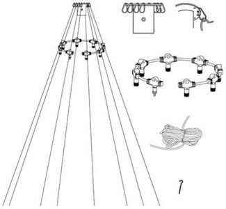 System LED Flagpole-Start-Set 8 Stränge je 12m, inkl. Befestigung