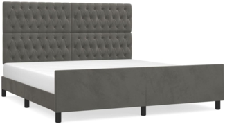 Bettgestell mit Kopfteil Samt Dunkelgrau 180x200 cm