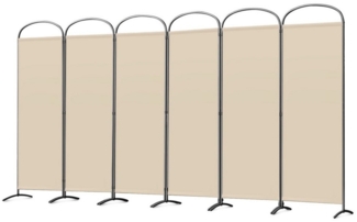 Angel Living Paravent 6-Teilig, Sichtschutz Faltbar mit Metallrahmen Polyester336x182 cm, Stellwand für innen, Raumteiler klappbar freistehend Sichtschutz