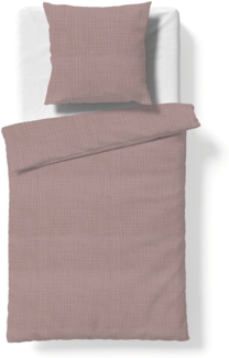 Fleuresse Musselin Bettwäsche 155x220 Faro mauve altrosa uni 614446-4095