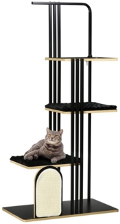 PawHut Kratzbaum mit 3 Plattformen, Katzenmöbel, mit Kissen, mit Kratzbrett, 48B x 85L x 170H cm