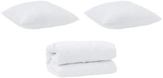 vidaXL Bettdecke mit Kissen 3 pcs Weiß Mikrofaser 3378177