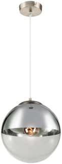LED Hängelampe, Kugel, silber transparent, 30 cm, VARUS