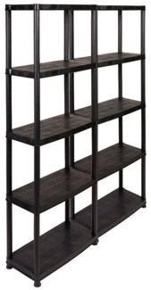 2 x Kreher PRIMO PLUS - Kunststoffregal 12 Zoll (Schwarz), Maße: 61x30,5x170 cm