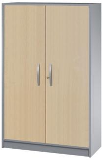 Flügeltürenschrank 4 OH, Tec-Art, 100x42x156cm, Buche / Silber