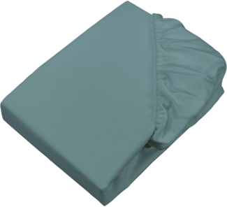 Setex - Feinbiber Bettlaken mit Gummizug kuschelig weich - Biber Spannbettlaken aus 100% Baumwolle mit rundum Spanngummi - Bettwäsche ganzjährig - Betttuch 140x200 cm Dunkel Jade