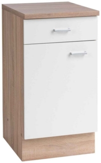 Menke Küchen Unterschrank SONEA, Eiche Sonoma Dekor, Weiß, Breite 40 cm