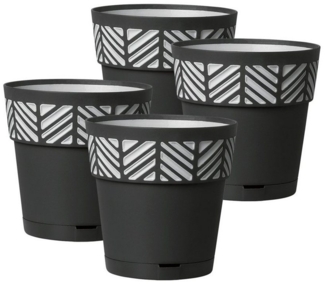 Kreher Blumentopf Set: 4 x Pflanztöpfe "Orfeo" 20x20 cm (Farbe wählbar)