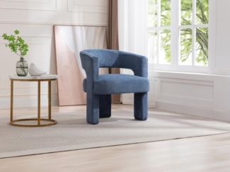 Vente-unique - Sessel - Strukturstoff - Blau - FONTANOVA