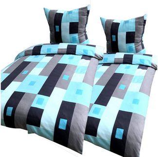 Visaggio Bettwäsche Winter Fleece Bettbezug flauschig warm, Fleece, 4 teilig, Thermofleece kuschelig weich, Karo