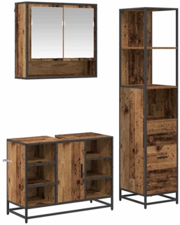 vidaXL Badezimmermöbel-Set mit Schubladen 3 pcs Altholz Holzwerkstoff 3402569