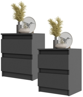 Furnica Nachttisch 2er-Set - BIG G - Nachtschrank mit 2 Schubladen H50cm B41cm T33cm (2er-Set)