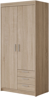 Kleiderschrank Elena 2D3S (Farbe: Sonoma Eiche)