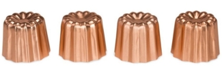 patisse Backform Canelé-Backformen-Set aus Kupfer 4-teilig - 4,5 cm, zum Backen der berühmten französischen Canelé
